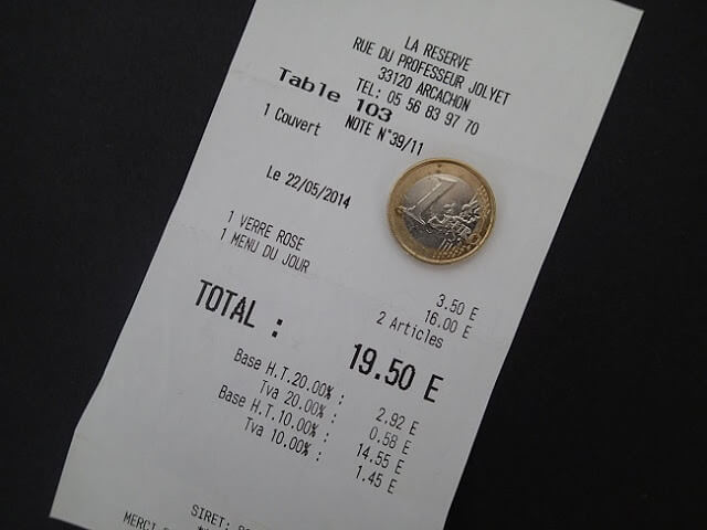 Nota fiscal em Paris Nota fiscal em Paris